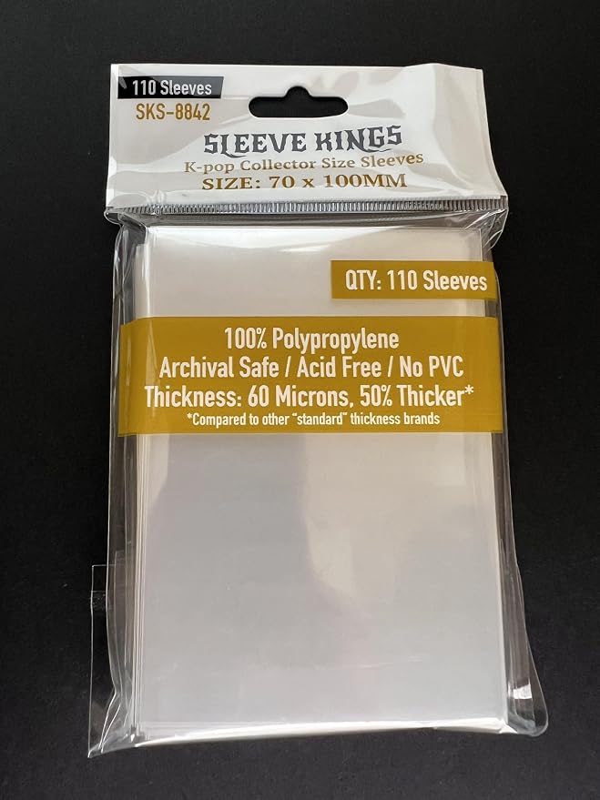 Sleeve Kings K-Pop Collector Card Sleeves – 110 Pack, 70 x 100 mm, Extra Clear by SleeveKings