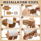 Motipuns 48 Pcs 3D Western Covered Wagon Craft Kit Toy Wagon - Image 4
