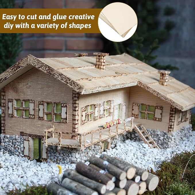 12PCS Balsa Wood Sheet, 2mm 4x8in and 4x4in Thin Unfinished Wood Boards Plywood - Image 7