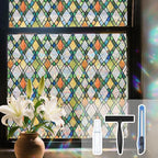 Lattice Stained Glass Window Film Static Cling by Ohhvvow