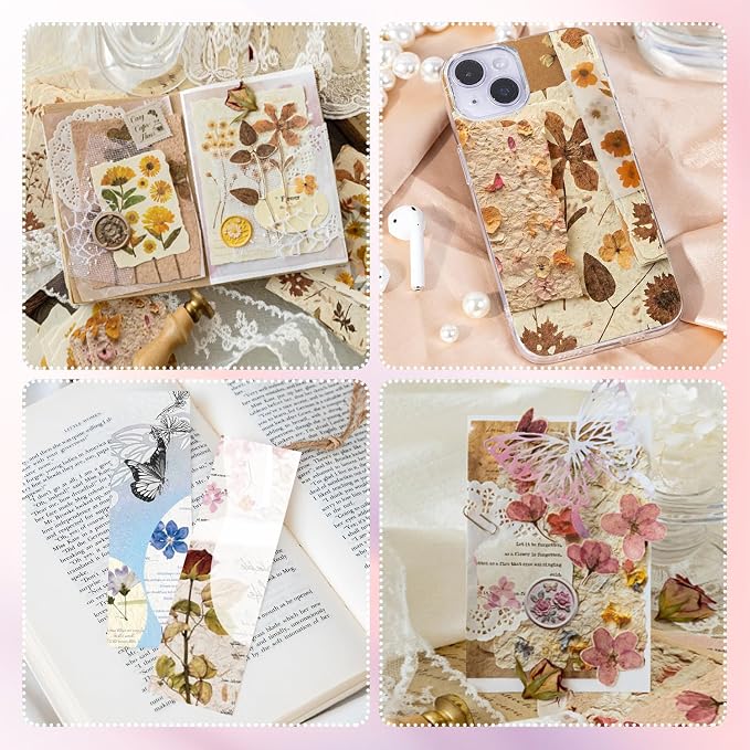 120 Pcs Floral Textured Scrapbook Paper Junk Journal Supplies Stationery | 4 - Image 7