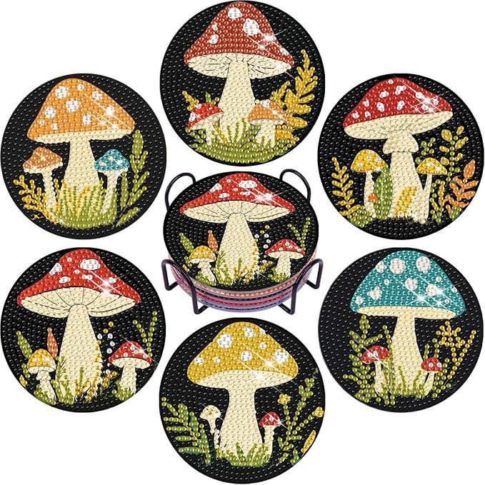 EWJRNSF 6 PCS 5D Diamond Painting Coasters Kits by EWJRNSFDiamondPainting