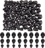 arricraft 116 Pcs 3 Sizes Black Skull Beads, Synthetic Turquoise Skull Head by ARRICRAFT