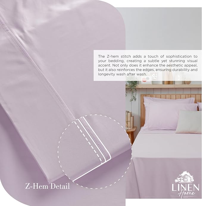 Linen Home 100% Cotton Percale Sheets King Size - Image 3