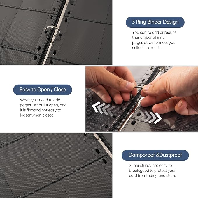 Trading Card Binder, Premium 9 Pocket Double Sided 720 Pocket PU Card - Image 5