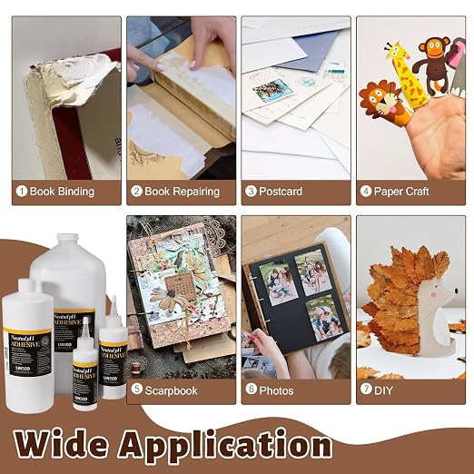 LINECO Neutral pH Adhesive 8 Oz, All-purpose Glue, Dries Clear and Remains - Image 8