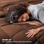 Love's cabin Twin XL Comforter Set Brown, 5 Pieces Twin XL Bed in a Bag - Image 4