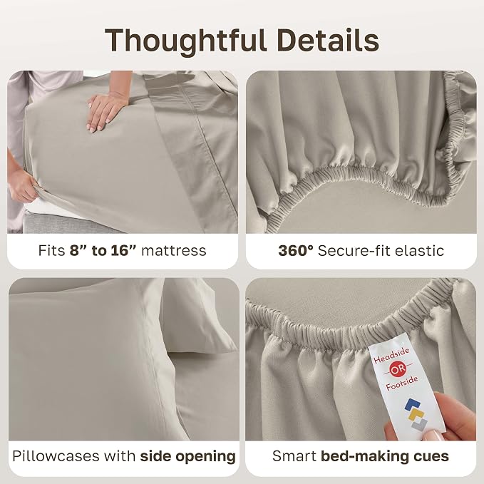 California Design Den Queen Size Sheets Deep Pocket Set - Image 5