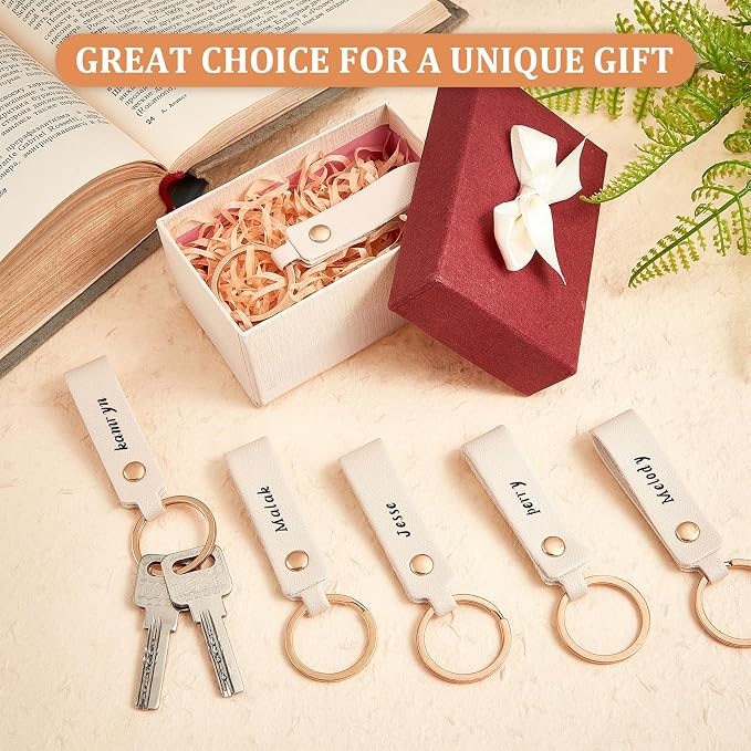 Wavyknot 200 Pcs PU Leather Keychain Blanks Bulk Laser Engraving Blanks - Image 3