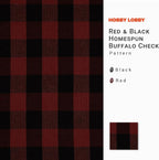Hobby Lobby Red & Black Homespun Buffalo Check Cotton Fabric, 1 Yard | Precut - Image 2