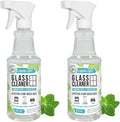 Mighty Mint Glass Cleaner, Ammonia-Free, Streak-Free Spray for Windows, Screens, Stovetop, Bathroom, Natural Peppermint Scent, 16oz (Pack of 2)