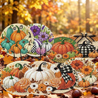 LWZAYS 8 PCS Fall Pumpkin Diamond Art Coaster Kits - Image 4