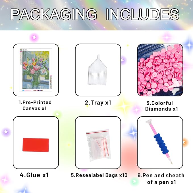 Ausanrl Flowers Diamond Art Kits - Image 6