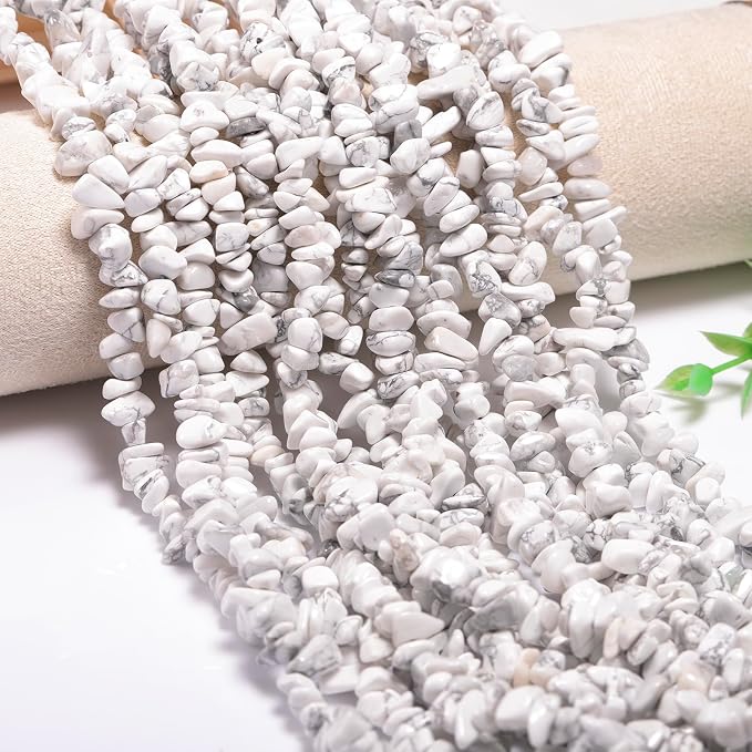 400Pcs 5-8mm Natural White Howlite Chip Stone Beads | Pre-Drilled Irregular - Image 5