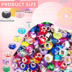 100Pcs Large Hole Beads Spacer Bead Mixed Color Assorted European Craft Big - Image 2