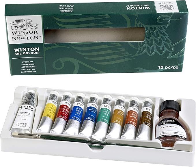 Winsor & Newton Winton Oil Color Paint, Studio Set, 10 x 37ml Tubes, 12 Piece - Image 2