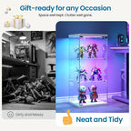 Dystler 3-Tier Glass Display Case, RGB LED Lights - Image 7
