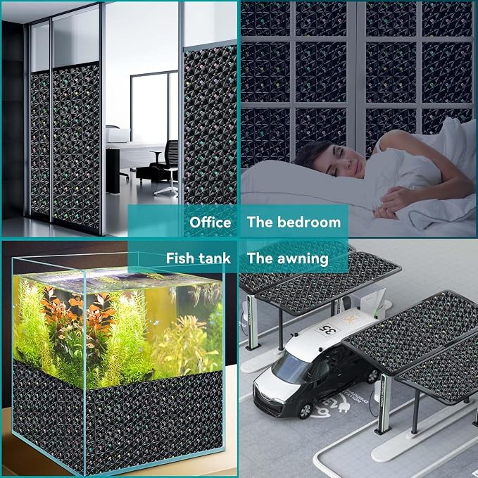 Windimiley Blackout Window Film, 100% Light Blocking Privacy, 11.8" x 78.7" | - Image 5