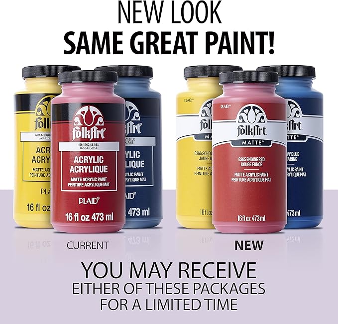 FolkArt Matte Acrylic Paint in Assorted Colors, 16 oz, Linen 16 Fl Oz - Image 2