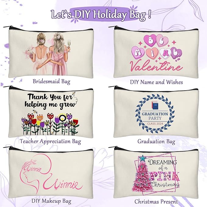 Legigo Blank Canvas Bag Zipper Pouch Makeup Bags Bulk - Image 4