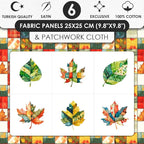 Autumn Leaf Patchwork Cotton Fabric Panel – 6 Designs + Bonus Sheet 29.5×19.6 - Image 3