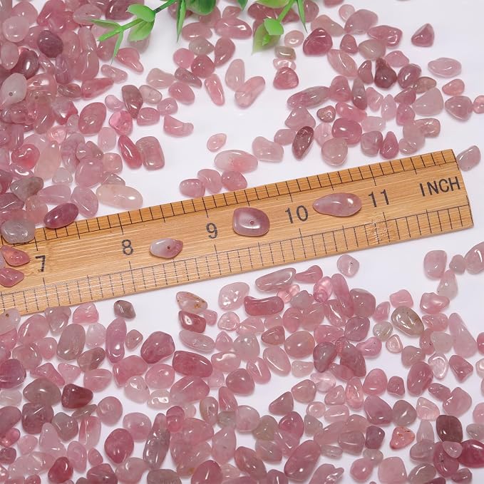 400Pcs 5-8mm Natural Madagascar Rose Quartz Chip Stone Beads | Pre-Drilled - Image 2