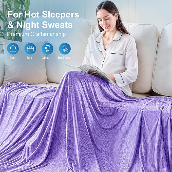 KMUSET Cooling Blanket Throw, Double Sided Summer Cooling Blankets - Image 8