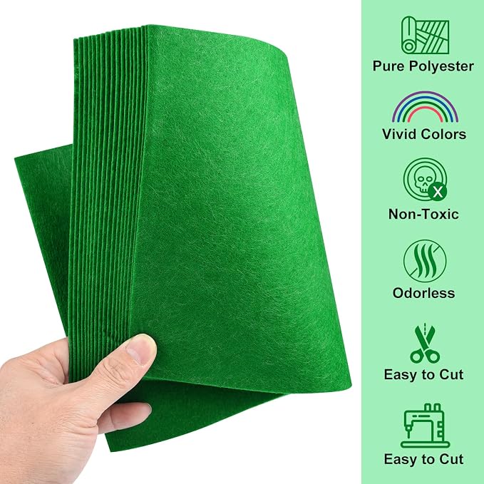 Morcheiong 50 Pcs Felt Fabric Soft Felt Fabric Sheet - Image 3