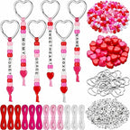 Landical 564 Pcs Mother's Day Keychain Craft DIY Heart Bead Keychain Making Kit by Landical