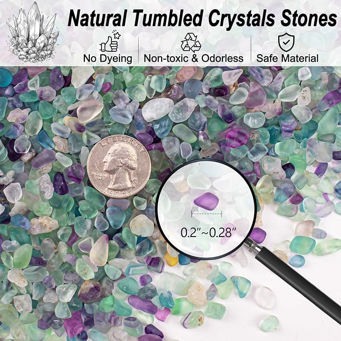 3 Lb Fluorite Crystal Chips Aquarium Fish Tank Gravel, Tumbled Crushed Stone - Image 2