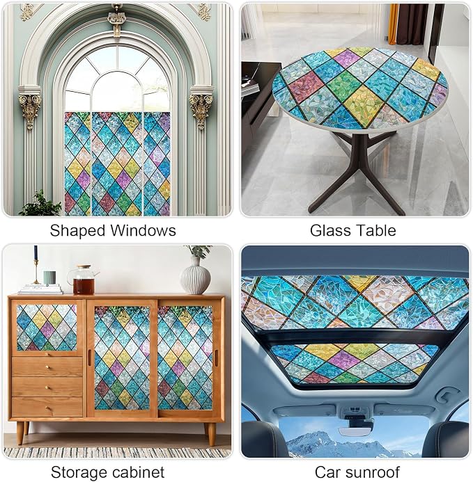 Countewol Rainbow Privacy Window Film Stained Glass Window Film That is - Image 4