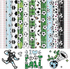 HTVRONT 10 Pack 12"x10" Soccer Ball Patterned Permanent Vinyl | Waterproof Vinyl by HTVRONT
