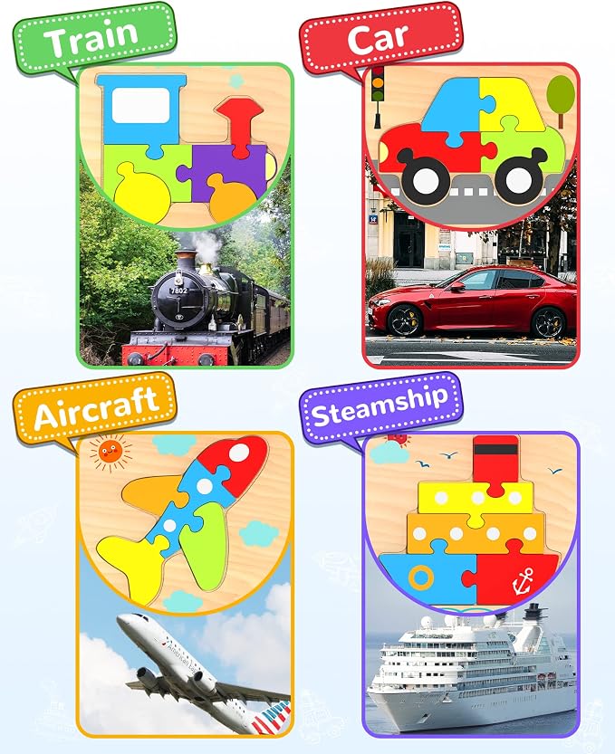 Yetonamr Wooden Toddler Puzzles Gifts Toys - Image 4