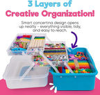 Blue Squid Arts & Crafts Box- 2800+ pcs Deluxe Craft Supplies Box, 2 Drawers - Image 2