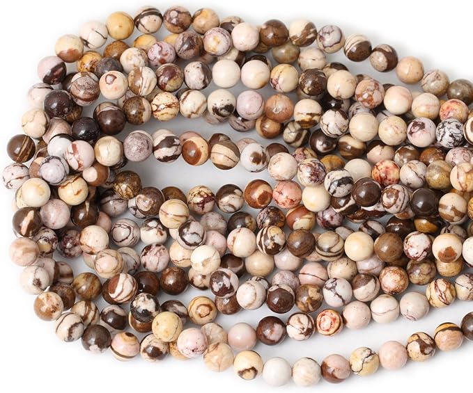 45PCS 8mm Natural Australian Zebra Gemstone Round Loose Beads Crystal Energy - Image 3