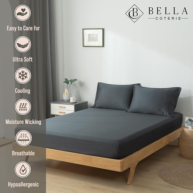 Bella Coterie Luxury Bamboo Viscose King Size Fitted Sheet Only | 100% - Image 2