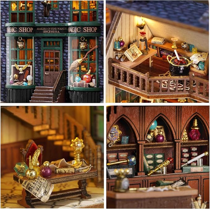 DIY Miniature House Kit, CUTEROOM Wooden Dollhouse Kit Mini House Making Kit - Image 5