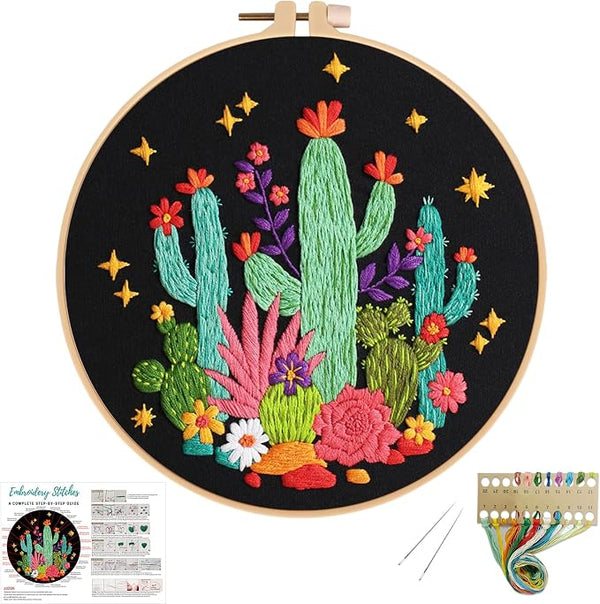 Louise Maelys Cactus Embroidery Kit, Cross Stitch Kit by LouiseMaelys
