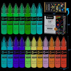 Artecho Glow in the Dark Acrylic Paint Set – 18 Colors x 11ml | Non-Toxic - Image 4
