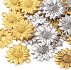 BronaGrand 60pcs Sunflower Pendant Charms Alloy Sunflower Bead Charms Flower - Image 4