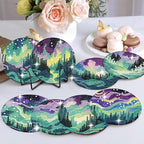 8 Pack Diamond Art Coasters, Northern Lights Diamond Painting Coasters Kits | - Image 6
