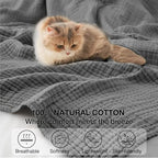 100% Cotton Muslin Blanket 40" x 40", Breathable and Lightweight Cotton Throw - Image 4