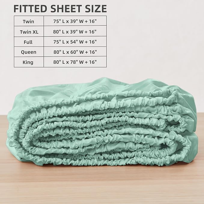 HBHLFZ Queen Fitted Sheet Only, Soft Breathable Bottom Sheet - Image 2