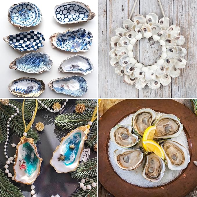 QEQEKAKA 30PCS Oyster Shells Flat & Concave 5"-6" Extra Large Oyster Shells - Image 6