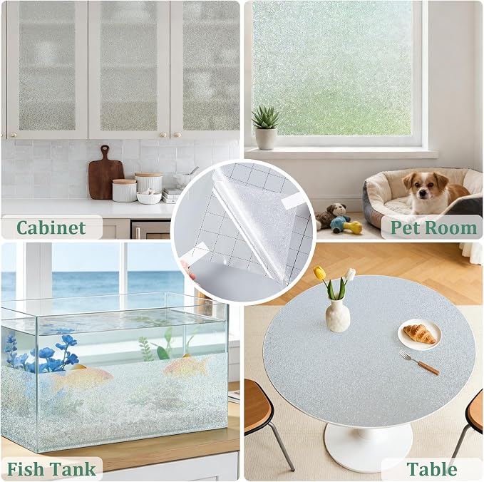 Coavas Window Privacy Film, Frosted Glass Window Film, Decorative Static Cling - Image 8