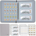 400-Pocket Fireproof Coin Collection Book & 36 Paper Money Organizer Binder | by Hontom