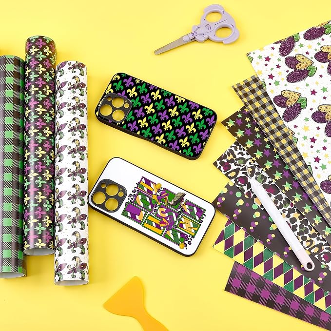 Tintnut Mardi Gras Permanent Vinyl 12 Sheets 12''x10'' Adhesive Vinyl | Shrove - Image 7