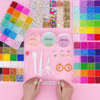 5mm Glass Beads Bracelet Making kit, 96 Colors 12800pcs Glass Seed Beads - Image 4
