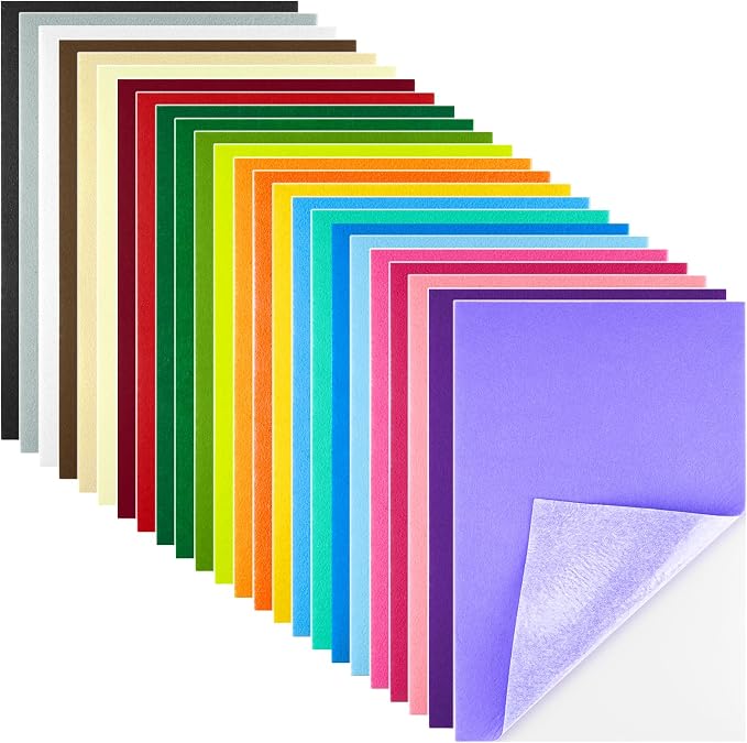 Morcheiong 24 Pcs Self Adhesive Felt Sheet Soft Felt Sheets by Morcheiong