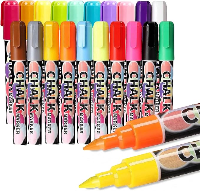 Extra Fine Tip Liquid Chalk Markers by Celepen